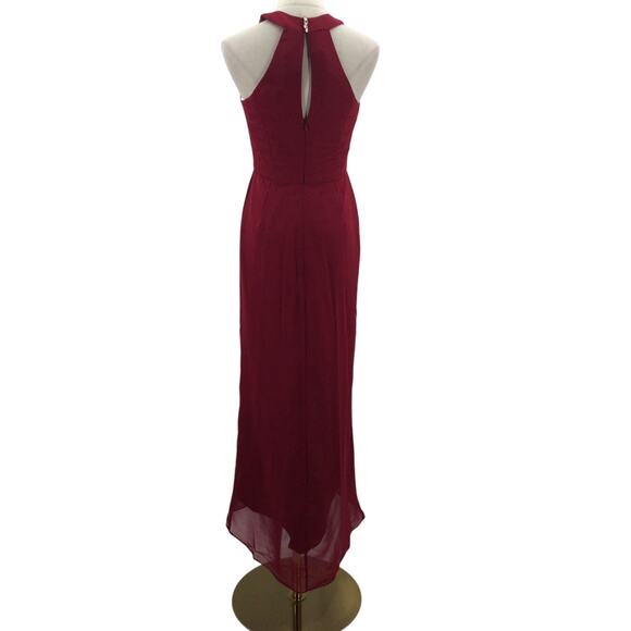 AW BRIDAL 4 S burgundy red Raja bridesmaid formal party midi dress NEW B159 - Picture 4 of 10
